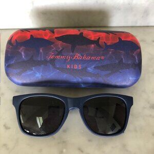 TOMMY BAHAMA Kids Navy Sunglasses & Shark Hard Case